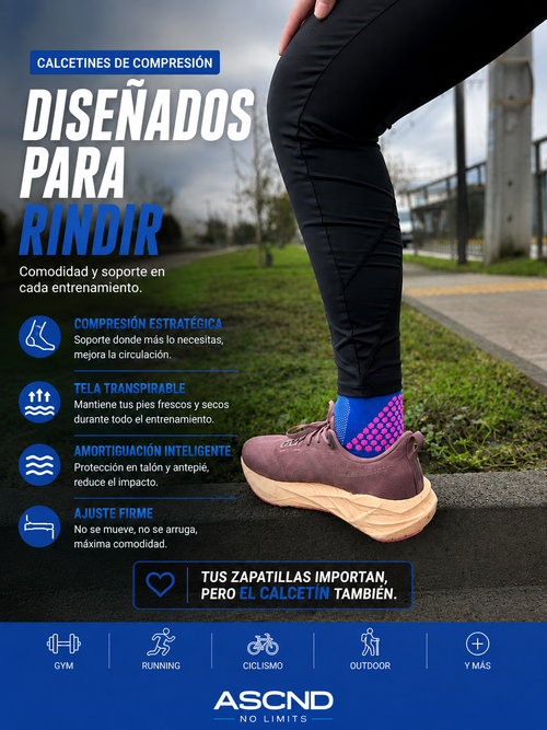 Calcetines Running Compresión - Azul